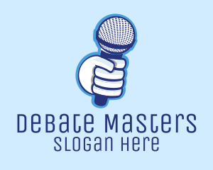 Debate - Microphone Podcast Media logo design