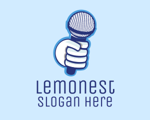 Blue - Microphone Podcast Media logo design