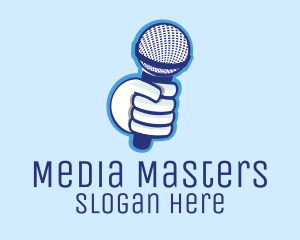 Media - Microphone Podcast Media logo design