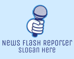 Reporter - Microphone Podcast Media logo design