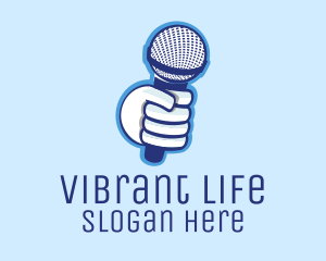 Live - Microphone Podcast Media logo design