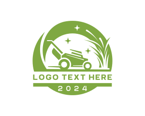 Emblem - Grass Lawn Care Mower logo design