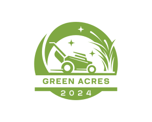 Grass Lawn Care Mower logo design