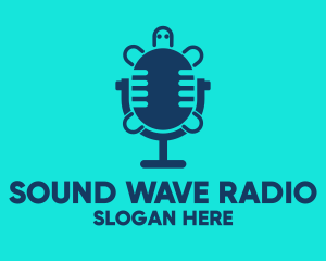 Radio Station - Turtle Radio Microphone logo design