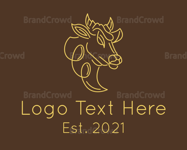 Minimalist Cowhead Profile Logo
