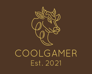 Cow - Minimalist Cowhead Profile logo design