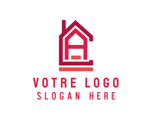 Red - House Letter CA Monogram logo design