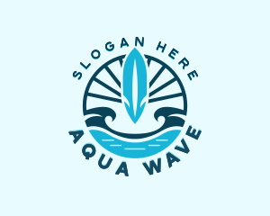 Surfboard Surfing Wave logo design