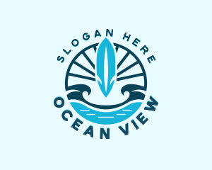 Surfboard Surfing Wave logo design