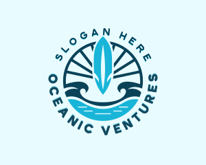 Surfboard Surfing Wave logo design