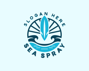 Surfboard Surfing Wave logo design