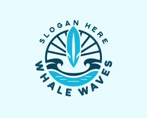 Surfboard Surfing Wave logo design