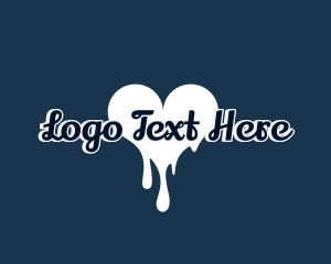 Shop - Heart Dripping Paint logo design