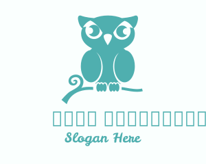 Owl - Teal Owl Branch logo design