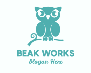 Teal Owl Branch logo design