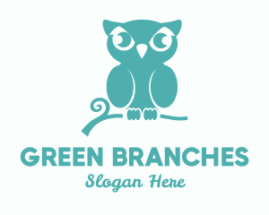 Teal Owl Branch logo design