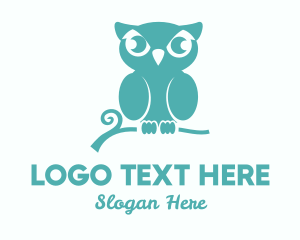 Kid - Teal Owl Branch logo design