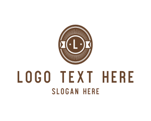 Oval - Antique Sunray Ribbon logo design