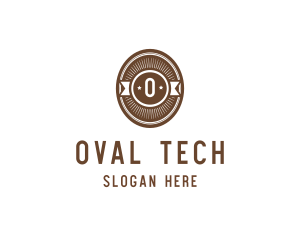 Oval - Antique Sunray Ribbon logo design