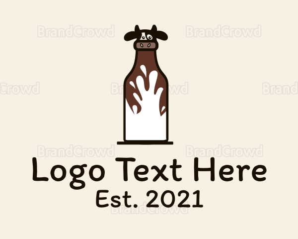 Cow Milk Bottle Logo