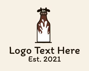 Dairy Farm - Cow Milk Bottle logo design