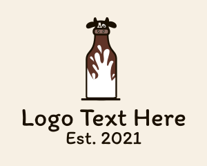 Cow - Cow Milk Bottle logo design