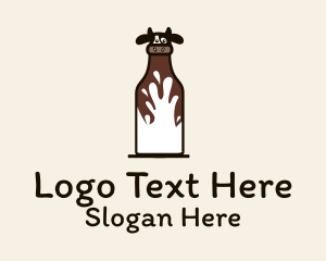 Cow Milk Bottle Logo