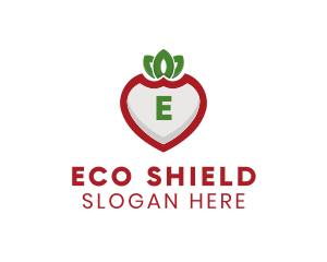 Strawberry Shield Fruit logo design