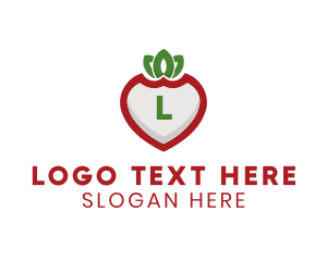 Fruit - Strawberry Shield Fruit logo design