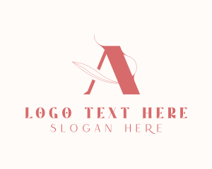 Floral - Pink Nature Letter A logo design