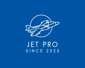 Jet Aircraft Outline logo design