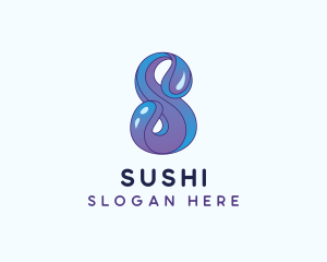 Aqua Water Letter S logo design