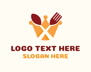 Cutlery - Crown Restaurant Spoon & Fork logo design