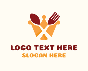 King - Crown Restaurant Spoon & Fork logo design