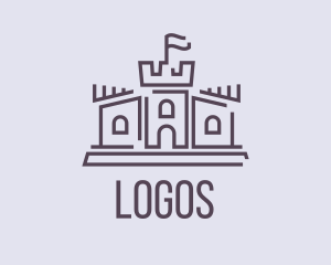 Kingdom - Castle Line Art logo design