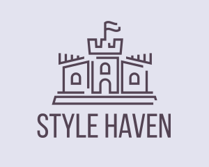 Palace - Castle Line Art logo design