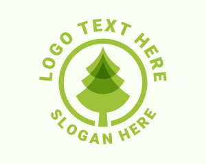 Tree - Green Pine Tree Farm logo design
