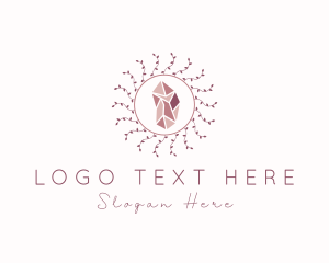 Precious Stone - Crystal Gem Wreath logo design