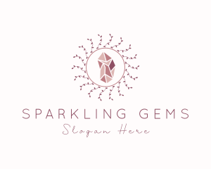 Crystal Gem Wreath logo design