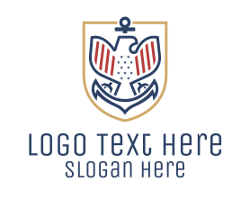 United - American Eagle Anchor Badge logo design