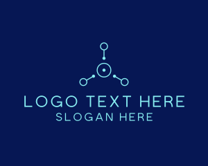 Scientific - Blue Tech Connection logo design