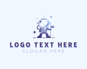 Flag - Astronaut Flag Star logo design