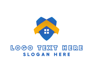 Blue House - Shield House Builder logo design