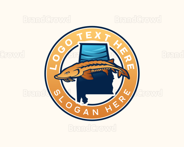 Alabama Sturgeon Fish Logo