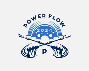 Cleaning Sanitation Power Washer logo design