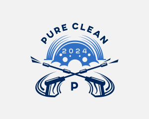 Cleaning Sanitation Power Washer logo design