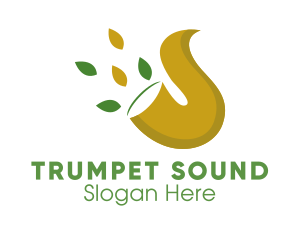 Trumpet - Trumpet Leaves Music logo design