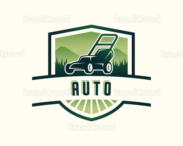 Mower Gardener Landscaping Logo