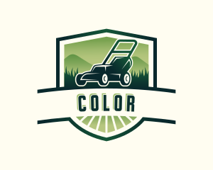 Mower Gardener Landscaping Logo