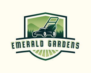 Mower Gardener Landscaping logo design